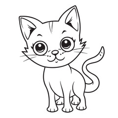 Fototapeta na wymiar Cat for coloring book or coloring page for kids vector clipart