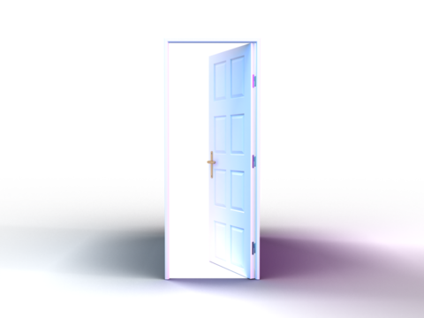 開いたドアの3Dイラストレーション
カットアウトされたドア