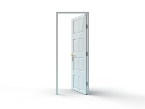 開いたドアの3Dイラストレーション
カットアウトされたドア