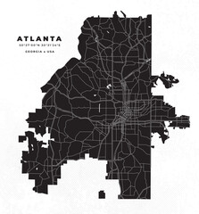Atlanta - Georgia map vector poster flyer