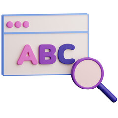 Browsing with letters illustration 3d icon