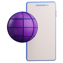 Browser Smartphone illustration 3d icon