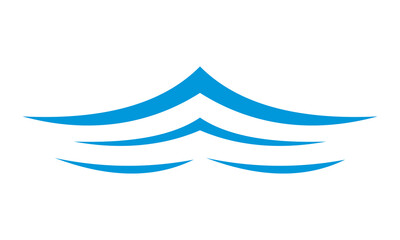 icon simple blue water wave logo vector