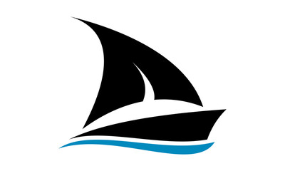 shipboat silhouette vector logo