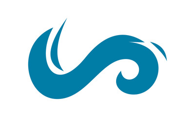 water wave icon illustration logo