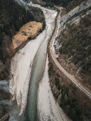 River in Switzerland . aerial