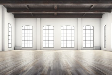Obraz premium Empty modern office space generative ai illustration with copy space 