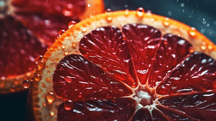 Red citrus Illustration AI Generative - obrazy, fototapety, plakaty
