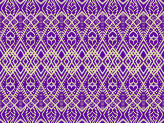 Fototapeta premium purple sarong ikat seamless pattern design.