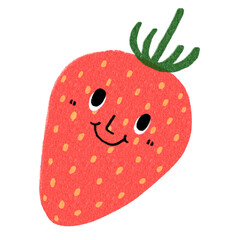 Strawberry Character Doodle Illustration Decorative Element
