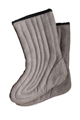 felt boots isolated on white background. A pair of Russian winter shoes - felt boots. Warm shoes.