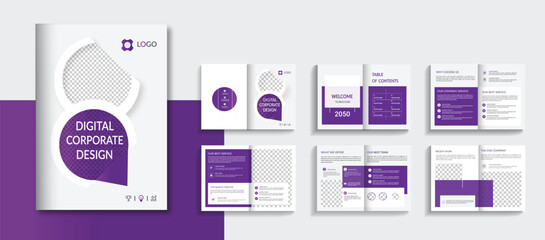 Company profile brochure template design, annual report, minimal brochure template design, business brochure design with 12 page