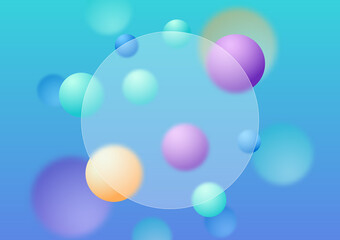 Abstract modern glassmorphism background design. Geometric shapes. Frosted glass effect. Illustration on blurred gradient vector background.