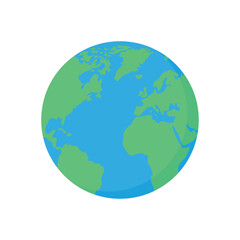 Earth globes isolated on white background. Flat vector planet Earth icon