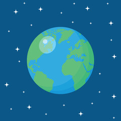 Obraz na płótnie Canvas Earth globes isolated on black background. Flat vector illustration planet icon