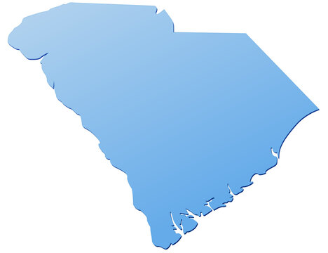 Blue south carolina map (cut out)