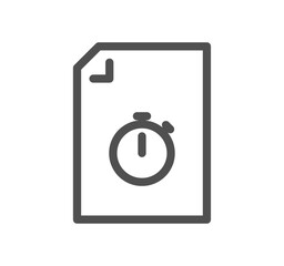 Document flow management related icon outline and linear vector.