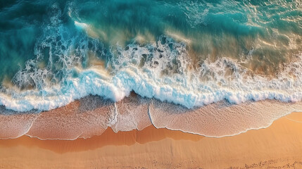 Fototapeta na wymiar Beach drone view. Illustration AI Generative.