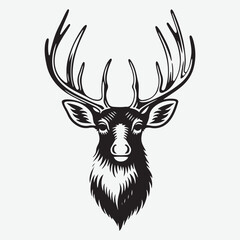 Deer head Vector illustration. Deer Vintage Logo