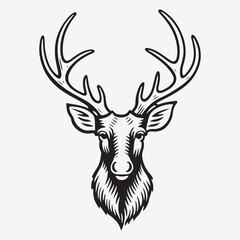 Deer head Vector illustration. Deer Vintage Logo