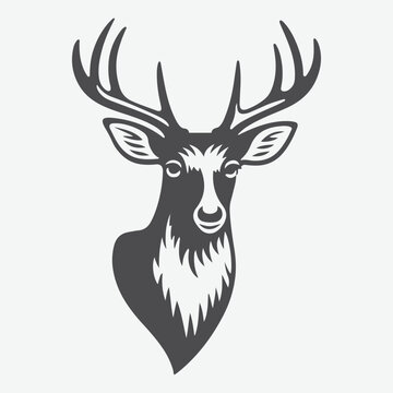 Deer head Vector illustration. Deer Vintage Logo