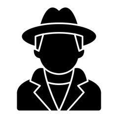 Detective Glyph Icon