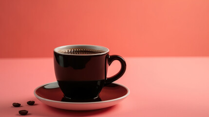 Coffee Beans On Pink Background