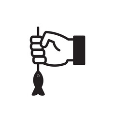 fish fishing hand icon