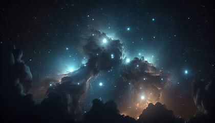 Obraz na płótnie Canvas A starry night sky with a few stars in the sky, Generative AI