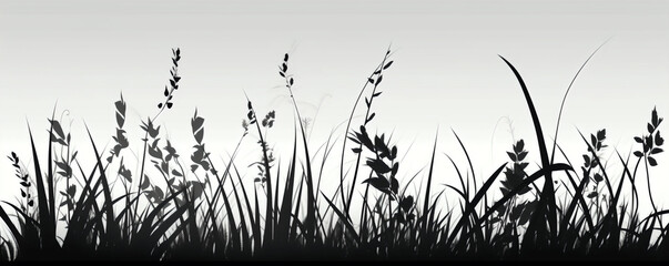 Grass Silhouette Vector Illustration for Vibrant Design and Effective Marketing. Generative AI