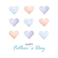 happy fathers day vector illustration with hearts