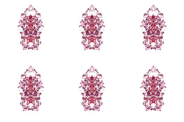 seamless pattern with red and pink vintage elements on white background
