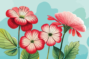 Watercolor Geranium Flower Floral design
