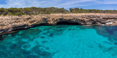 Cala Paias, coastline of Estalella, Llucmajor, protected area, Xarxa Natura 2000 Cap Enderrocat-Cap Blanc, Majorca, Spain