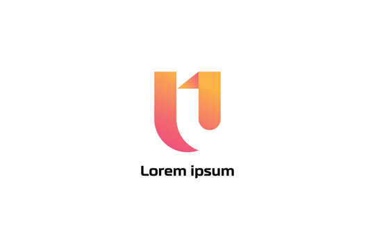 U1 gradient modern typography logo design, 1u gradient logo mark, 1u initials, u1 initials, colorful brand logo