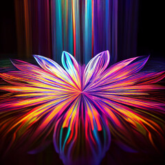 Obraz premium Floral pattern color spectrum explosion - Generative Ai