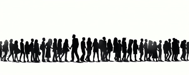 Naklejka premium silhouette of cheering crowd in protest. generative ai