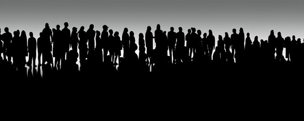 Naklejka premium silhouette of cheering crowd in protest. generative ai