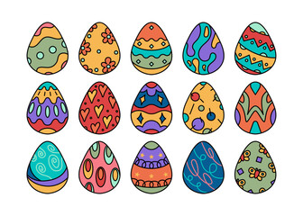 Egg Easter Doodle Illustration Set