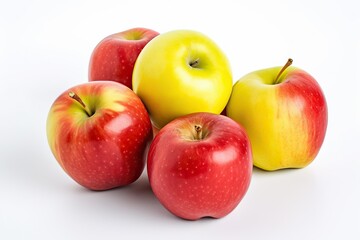 Apple, Red natural fruit on white background (Ai generated)