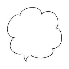 もくもくとしたペンの手描き吹き出し　黒
