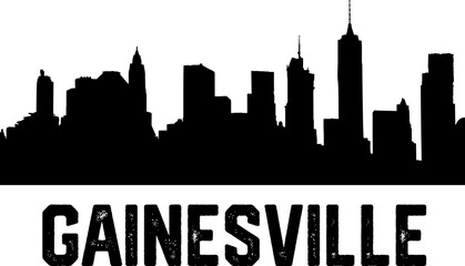 Gainesville skyline silhouette. Black Gainesville city design isolated on white background.