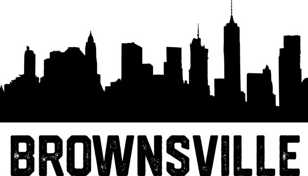 Brownsville skyline silhouette. Black Brownsville city design isolated on  white background. Stock Vector | Adobe Stock