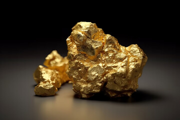 Obraz premium Gold nugget. Generative Ai