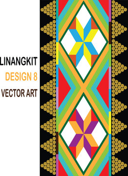 It is a traditional handicraft design by native tribes in East Malaysia usually with green, black, yellow, purple, brown, white, and orange threads