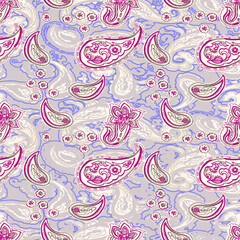 Naklejka premium Seamless ethnic design, creative paisley fashion pattern