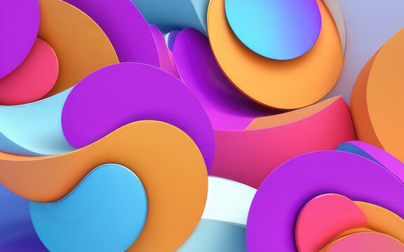 High-Resolution Image of a 3D Rendered Abstract  Background, Perfect for Adding a Touch of Dynamic Energy to any Design or Wallpaper, Ideal for Adding a Pop of Color and Movement