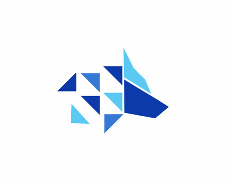 Wolf technology logo design. Animal head, Technologies logo concept. Vector logo template