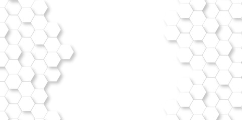  3d background with hexagons backdop backgruond. Abstract background with hexagons. Hexagonal background with white hexagons backdrop wallpaper with copy space for text.