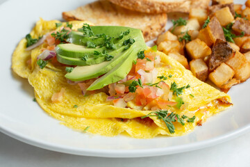 A view of an omelet plate.